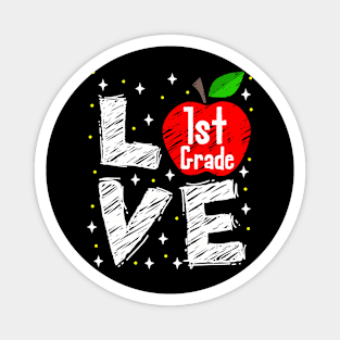 Love 1St Grade Apple Back To School Teacher Magnet